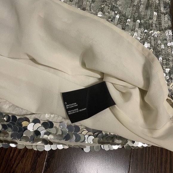 Club Monaco Silver Sequin Mini Sheath Dress - Picture 6 of 15